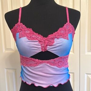 Tiger Mist lace trim tank